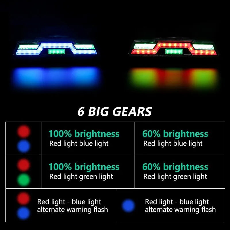 Waterproof USB rechargeable bicycle tail light with 2000mAh lithium battery and three colour options