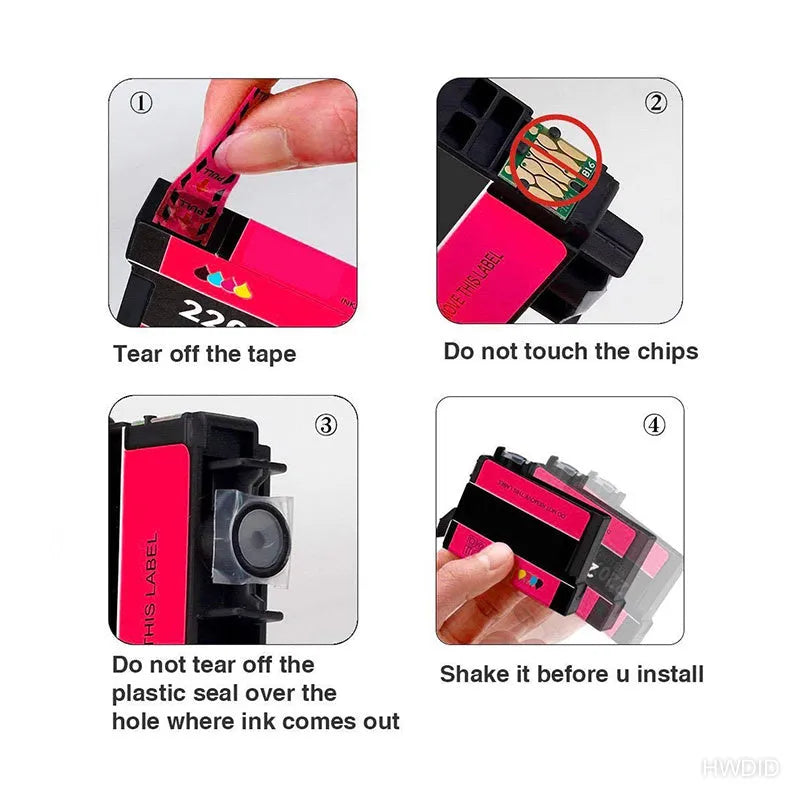 Four compatible ink cartridges in black, cyan, magenta, and yellow for Epson Expression Home XP printers, 15ml black 13ml colour