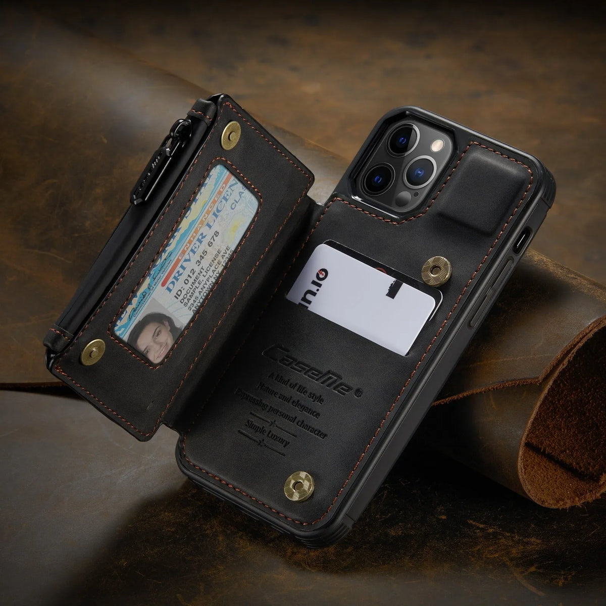 Black mobile phone case with integrated anti-theft brush holster for iPhone Samsung models