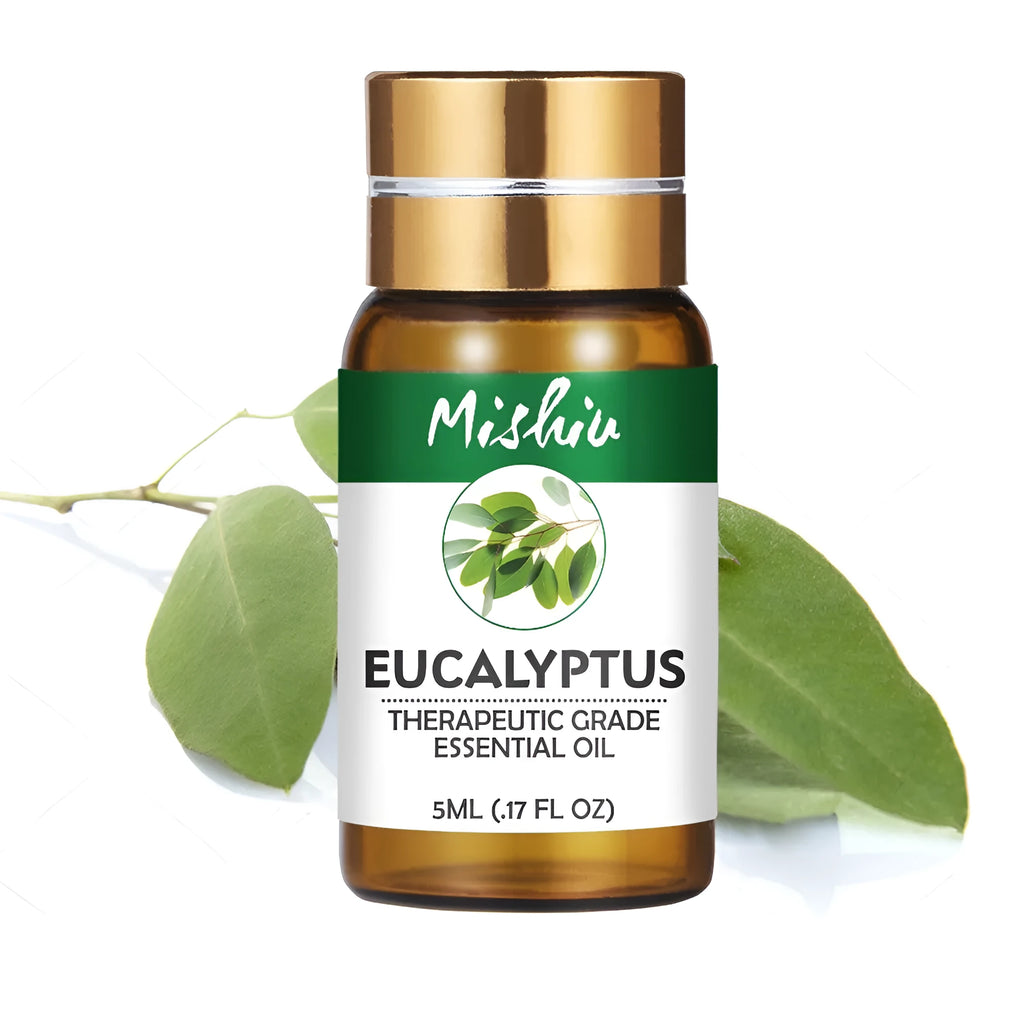 Beauty Aromatherapy Essential Oil 5ml eucalyptus oil bottle with U-shaped plug on white background
