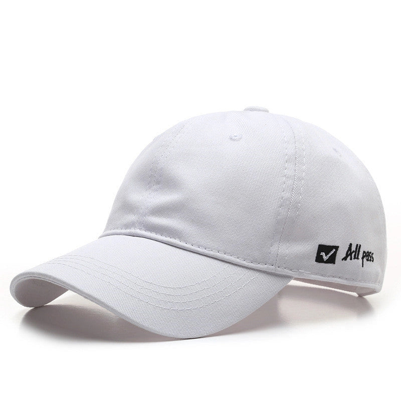Adjustable cotton baseball cap with side letter embroidery in multiple colours