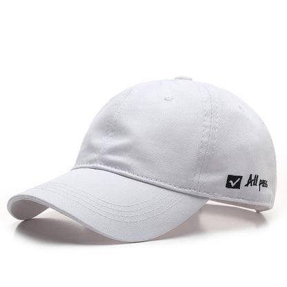 Adjustable cotton baseball cap with side letter embroidery in multiple colours