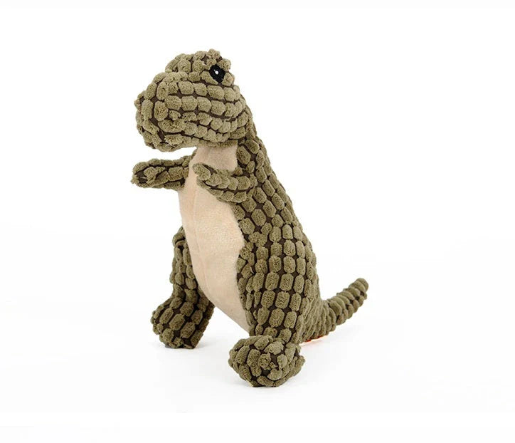 Durable Dinosaur-Themed Plush Squeaky Chew Toys for Large Breed Dogs - Interactive Dog Playtime Companions