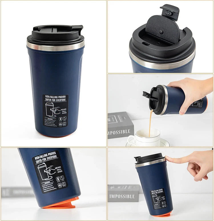 Durable stainless steel water bottle with 520ml capacity, perfect for hydration on the go
