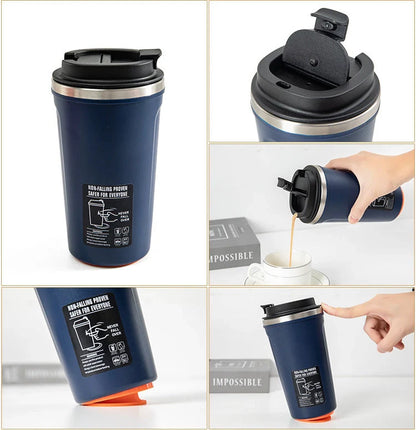Durable stainless steel water bottle with 520ml capacity, perfect for hydration on the go