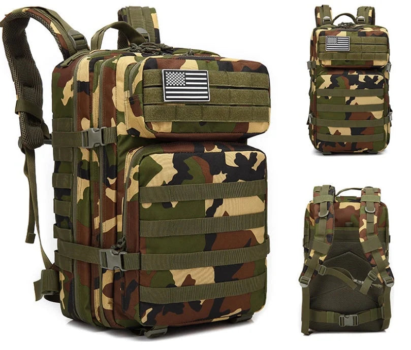50L Tactical Outdoor Backpack with multiple compartments and MOLLE system