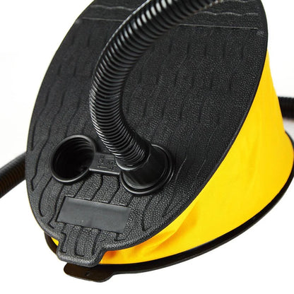 AIRHEAD High Volume Bellows Foot Pump in yellow with hose and adapters