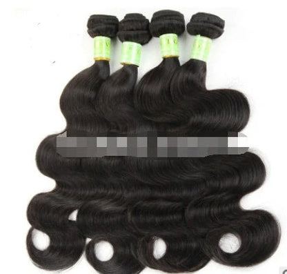 Xuchang hand-woven real human hair wig with body wave texture shown in natural style