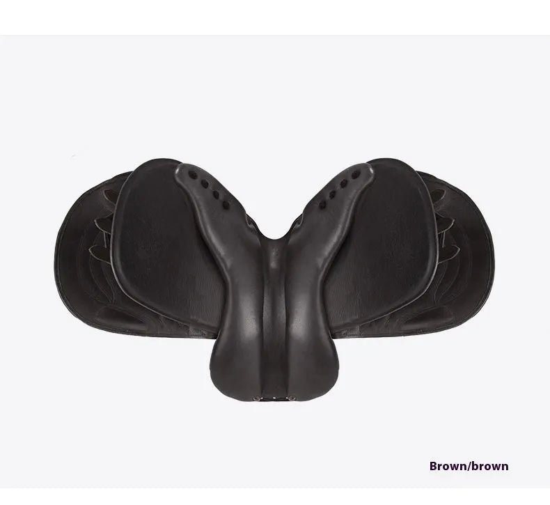 17-inch cowhide equestrian saddle in black colour for horse riding