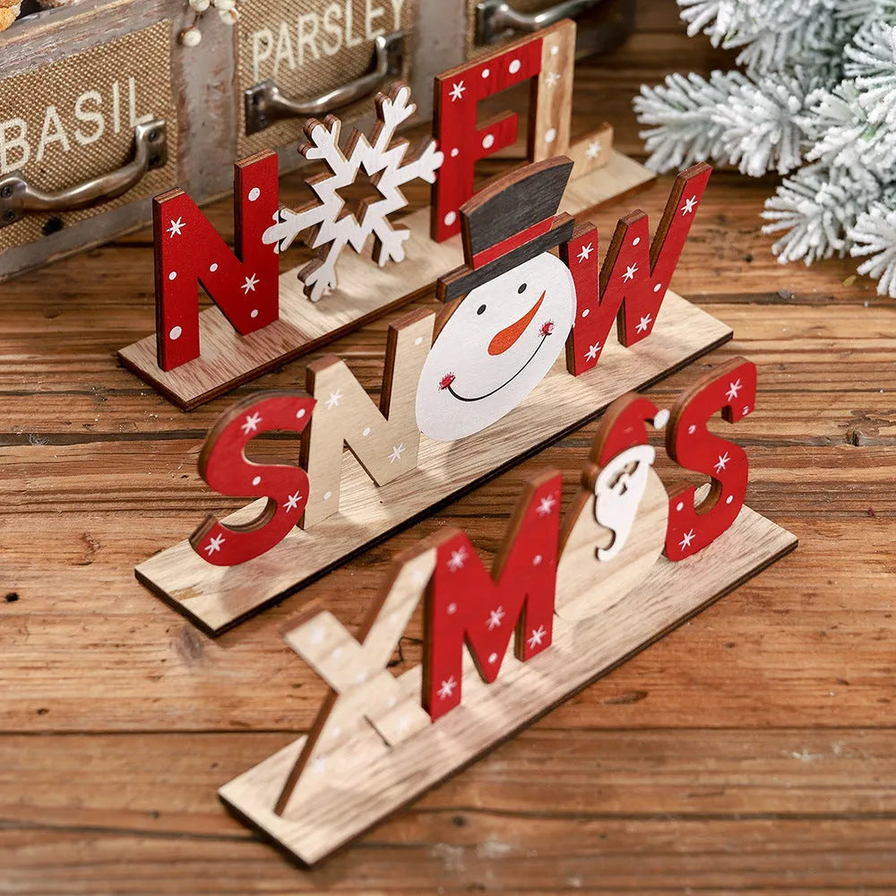 Christmas wooden ornament with creative patterns in vivid colours
