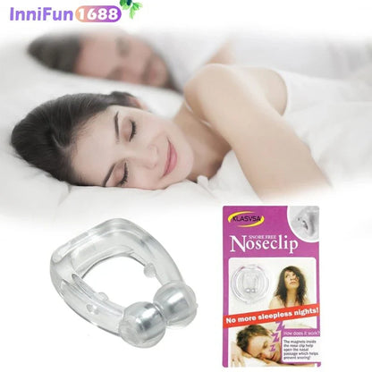 Discreet magnetic anti-snore nose clip made of premium silicone for comfortable, effective snoring relief