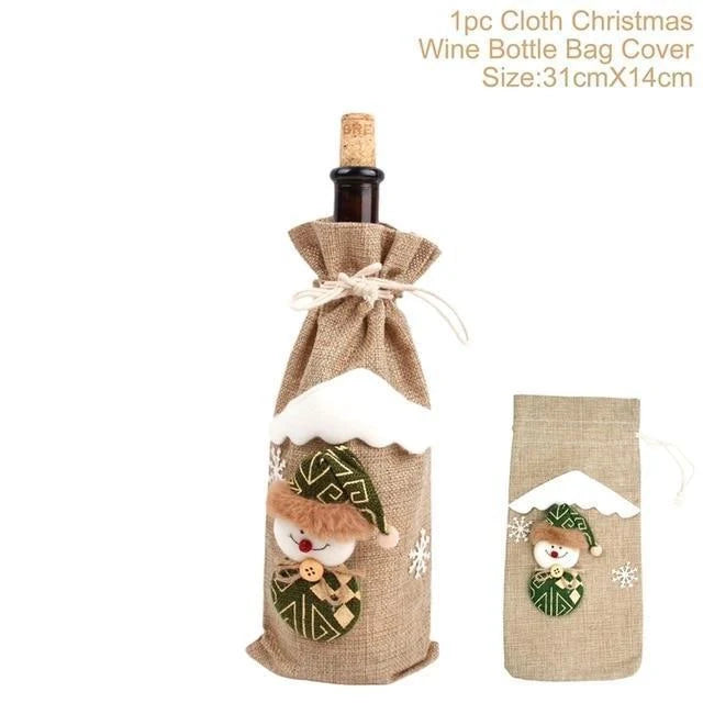 Festive Christmas wine bottle socks in vibrant holiday designs