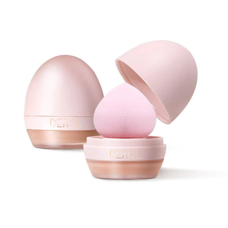 4-colour foundation cream compact with built-in sponge and small spoon applicator