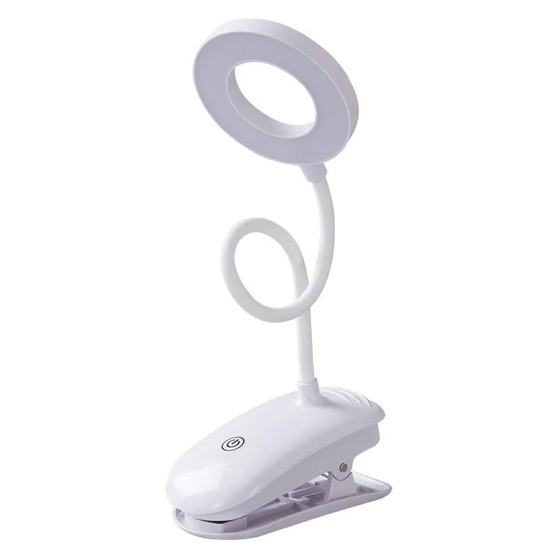 Clip-on rechargeable desk lamp with touch control and LED light source