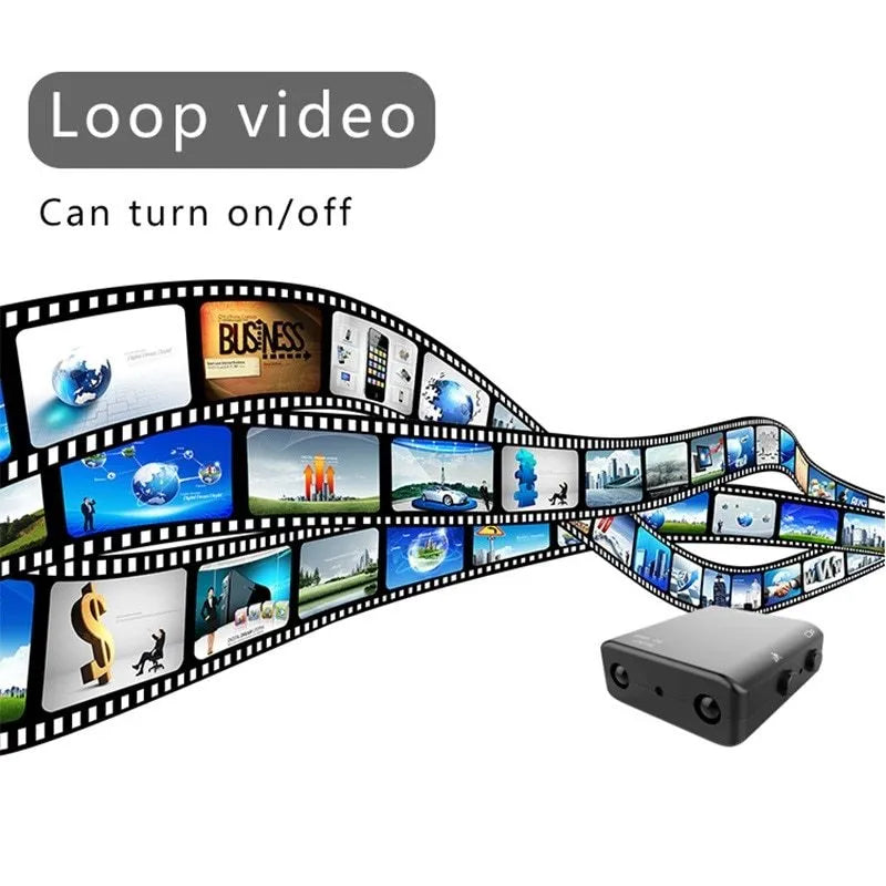 1080P Full HD mini camera with IR-CUT night vision motion detection black