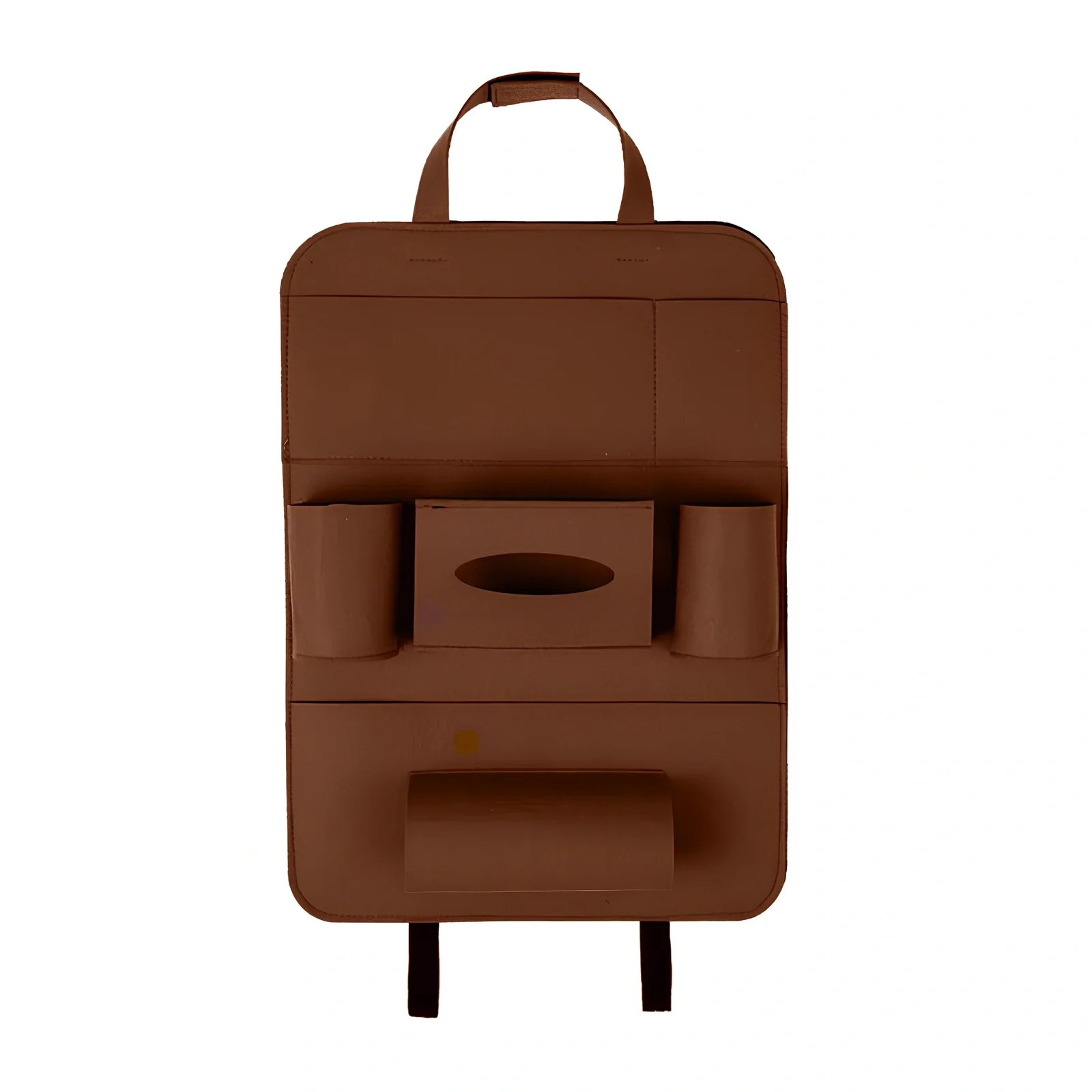 Car backseat organiser with multiple pockets measuring 40x55cm in wool felt material