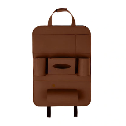 Car backseat organiser with multiple pockets measuring 40x55cm in wool felt material