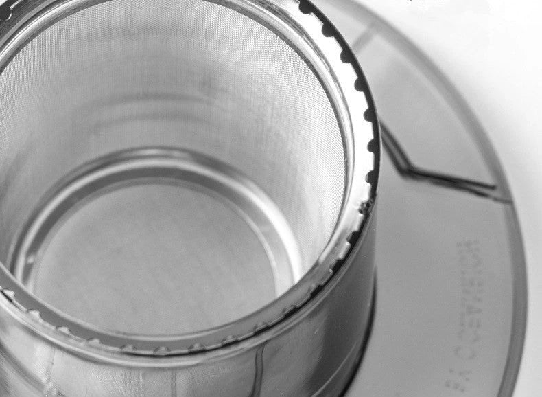 Compact automatic rotary coffee machine with stainless steel strainer for even extraction