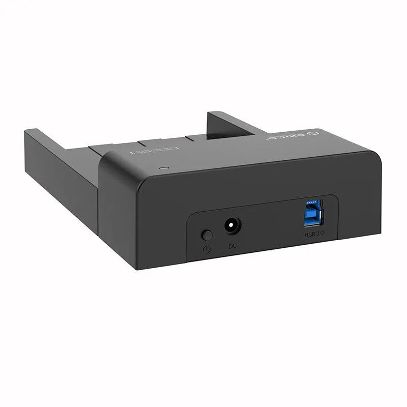 Black universal SATA hard drive enclosure for 2.5 and 3.5 inch drives with data cable