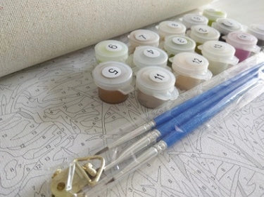 Hand-painted mom and baby elephant digital oil painting on linen, romanticism genre