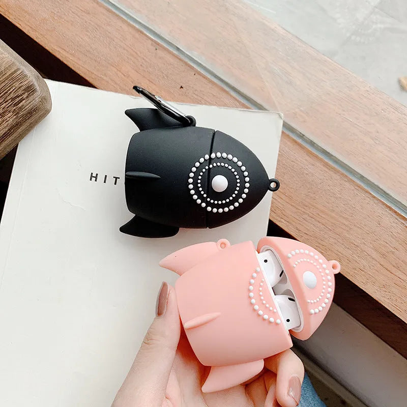 Pink silicone protective case for Apple AirPods 1 and 2 wireless headphones