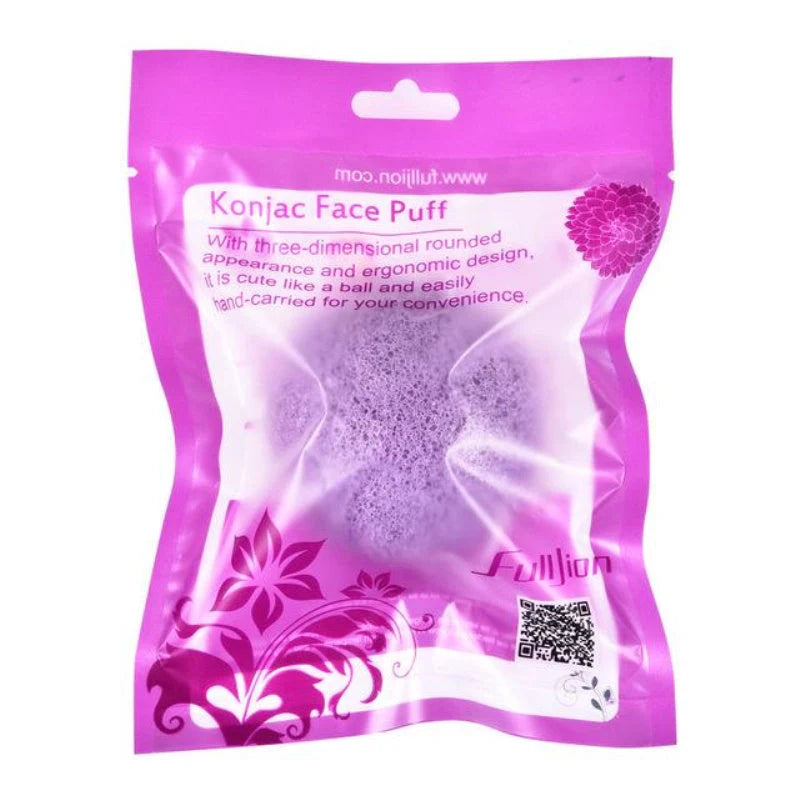 Natural Round Konjac Sponge for gentle face cleansing, suitable for all skin types
