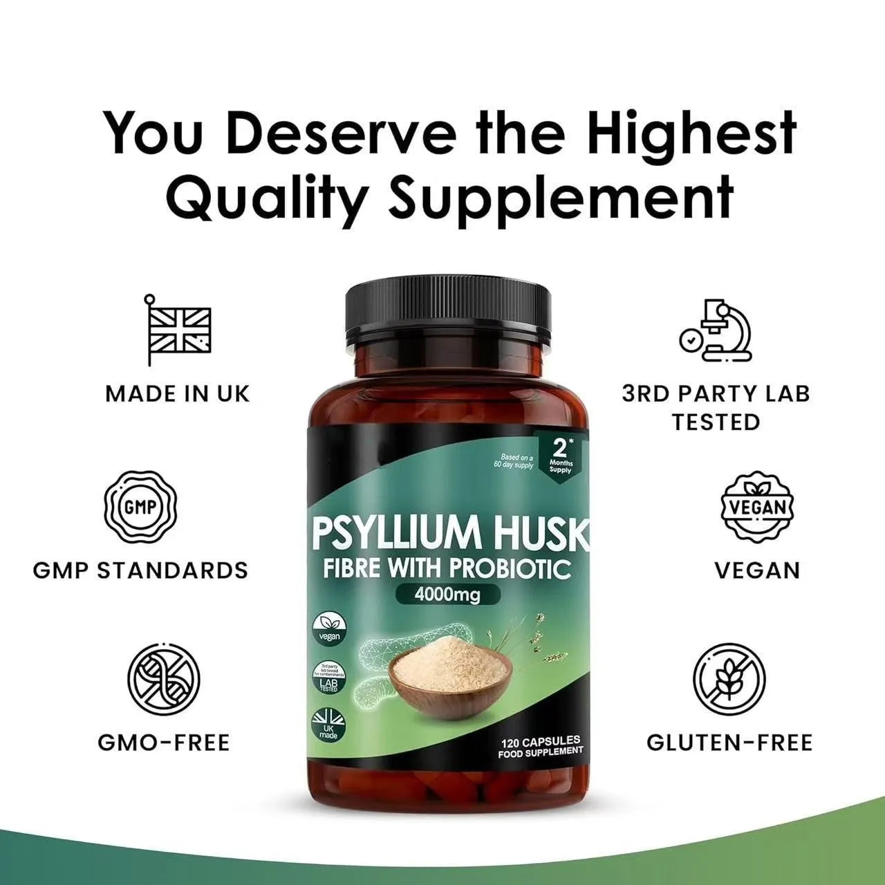 Yang Plantain Seed Shell Capsule Probiotics Supplement 120 tablets bottle for adult digestive health