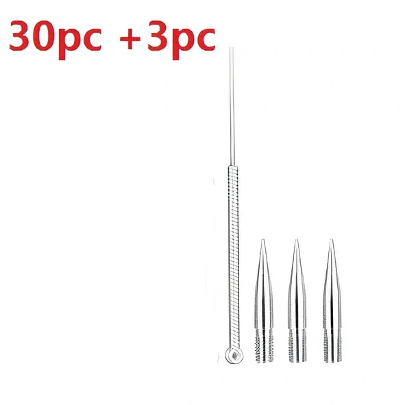 Silver grey Blue Light Acne Beauty Instrument pen with needles, USB, and 5ml cooling gel for spot removal