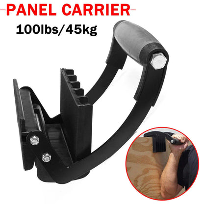 Metal and wood panel handle with quick clip for easy panel transport