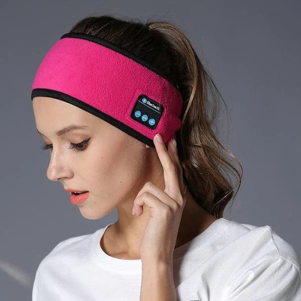 Wireless Bluetooth headband for fitness and yoga in rose red, deep blue, black, and gray