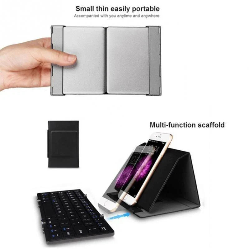 Intelligent Pocket Folding Keyboard Travel Edition in black and white