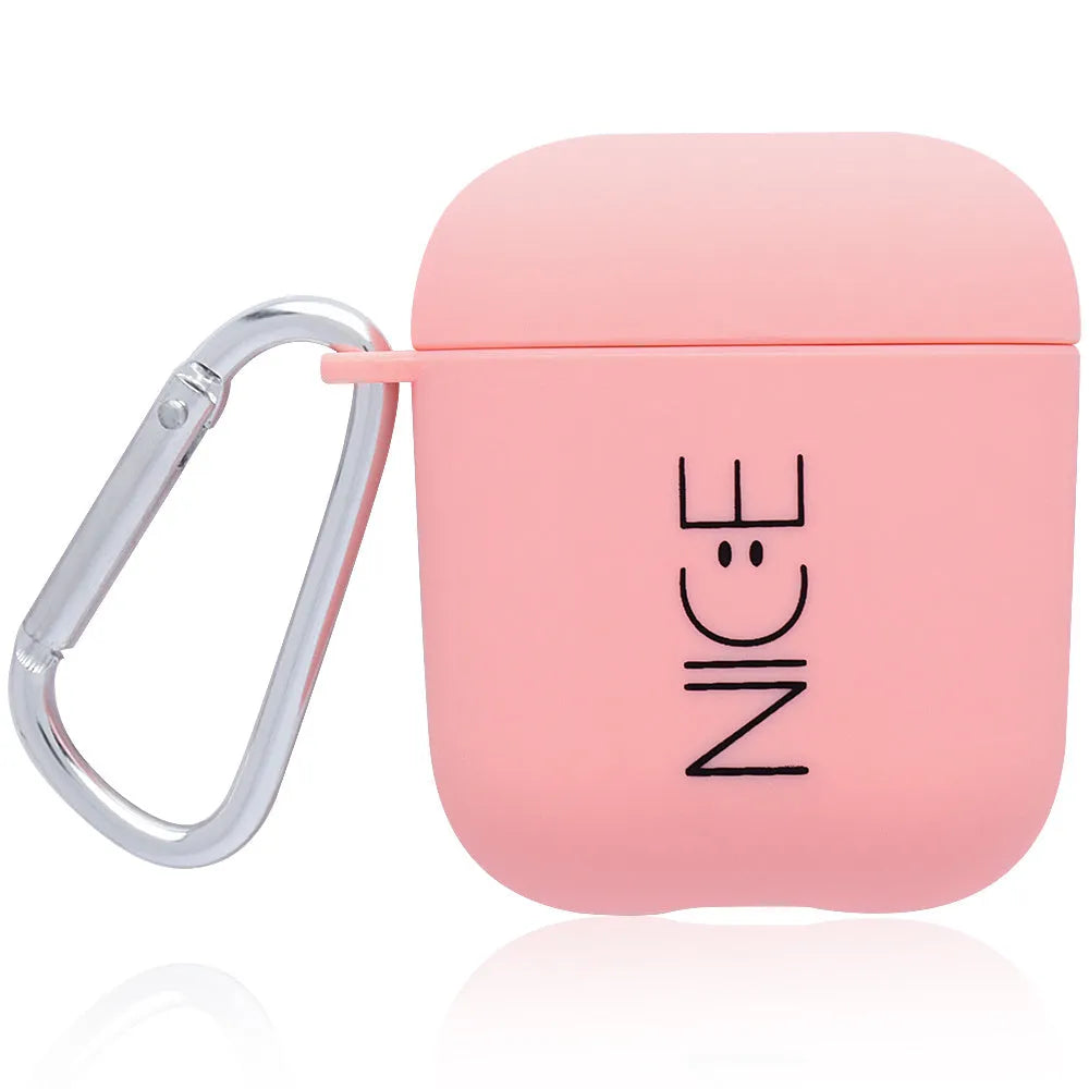 Apple AirPods PC back cover case with decorative designs in black and pink colours