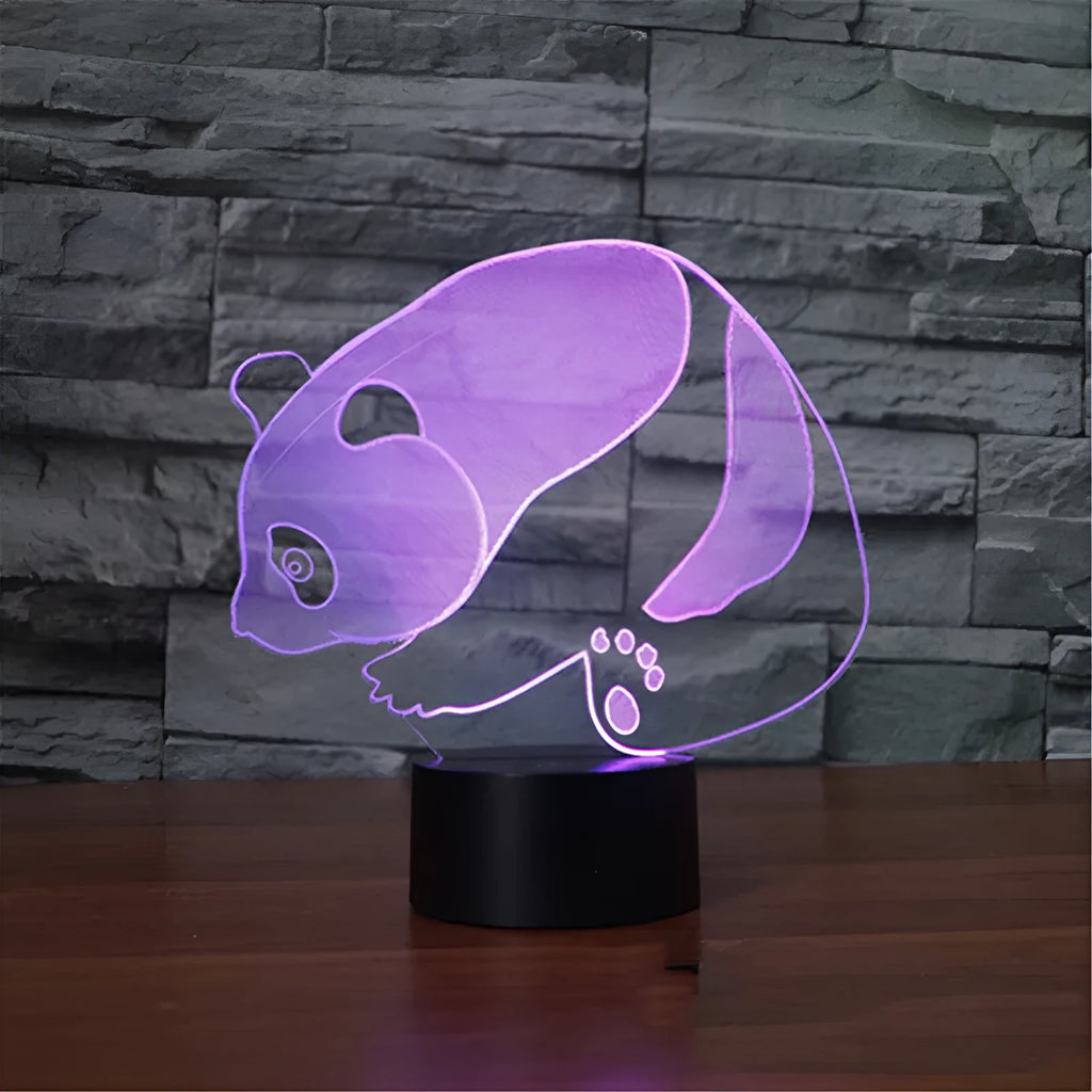 3D acrylic lamp with remote control, touch switch, USB powered, black, 183 mm wide
