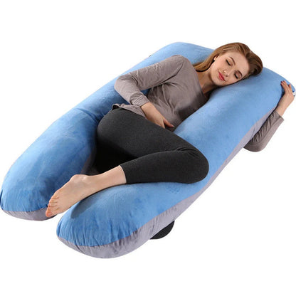 U-shape pregnancy pillow with removable pure cotton cover for support and comfort