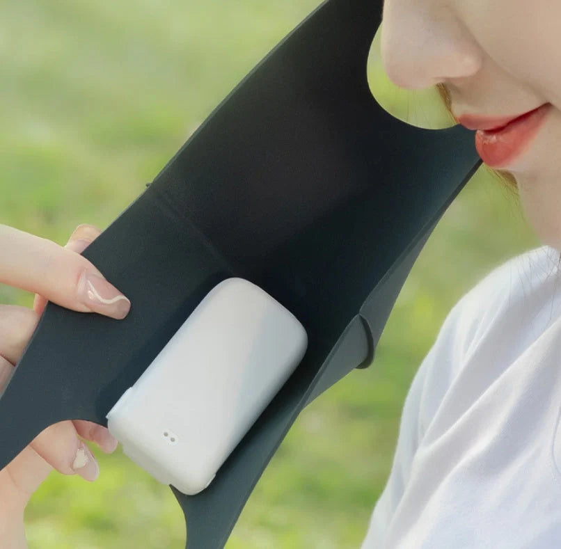 Mini Outdoor Portable Breathable Heat Cooling Silent Mask Fan with Charging Box