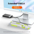 3.5 inch SATA hard disk enclosure with USB 3.0 port, sliding cover, and included power supply and cable.