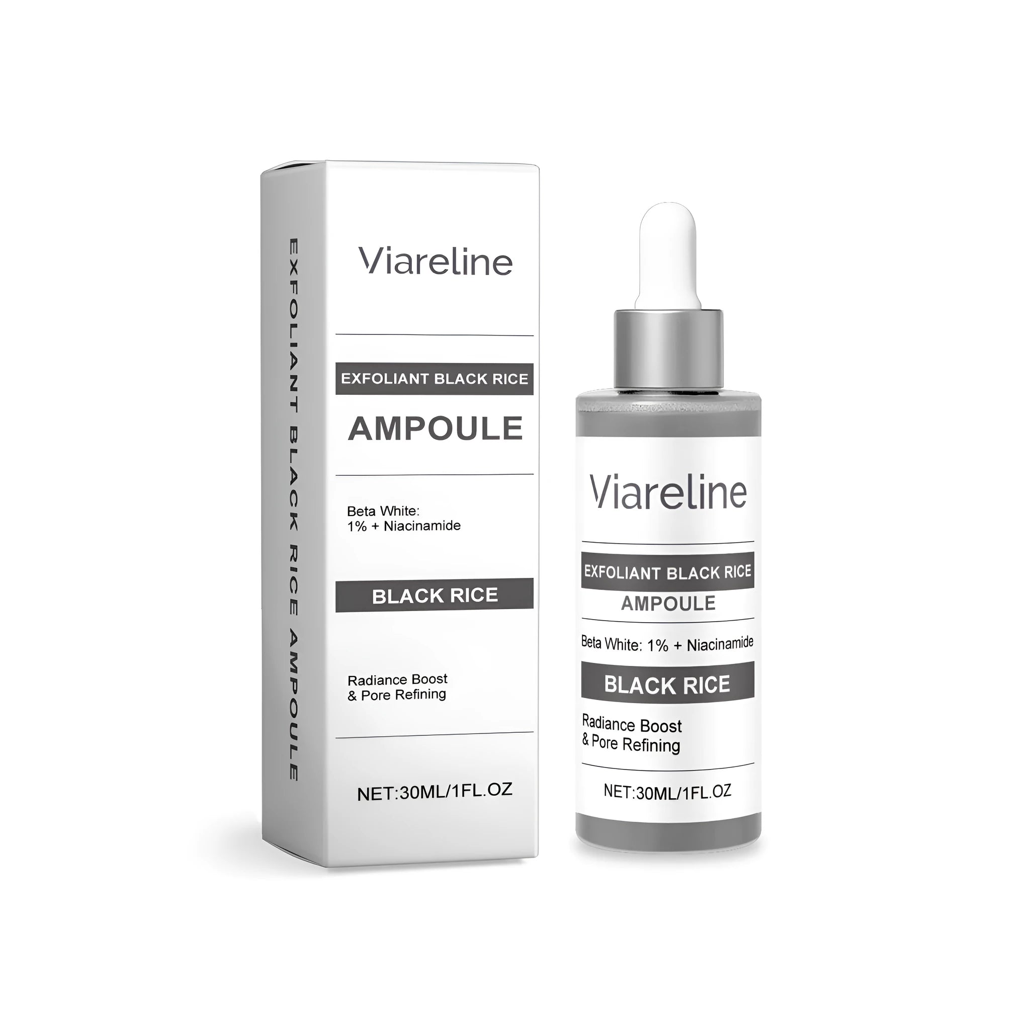 30ml exfoliating black rice liquid treatment bottle for light wrinkles