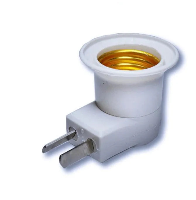 White E27 wall plug-in lamp holder with switch control and phenolic bakelite housing