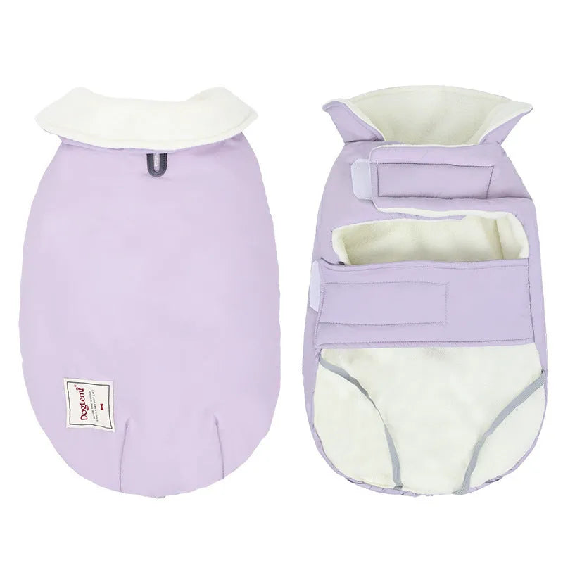 Lapel turtleneck dog cotton-padded clothes vest in polyester available in three colours and four sizes