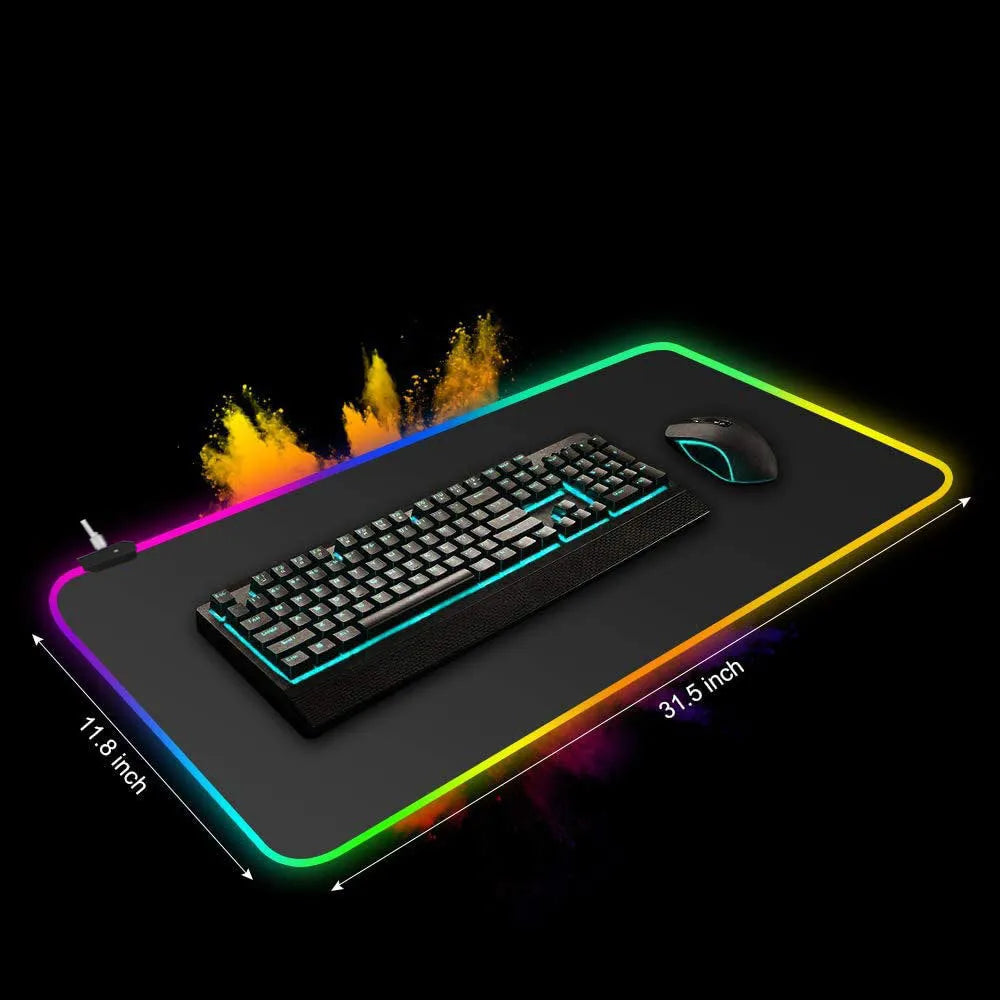 Symphony RGB luminous mouse pad with starry sky design and anti-slip rubber base