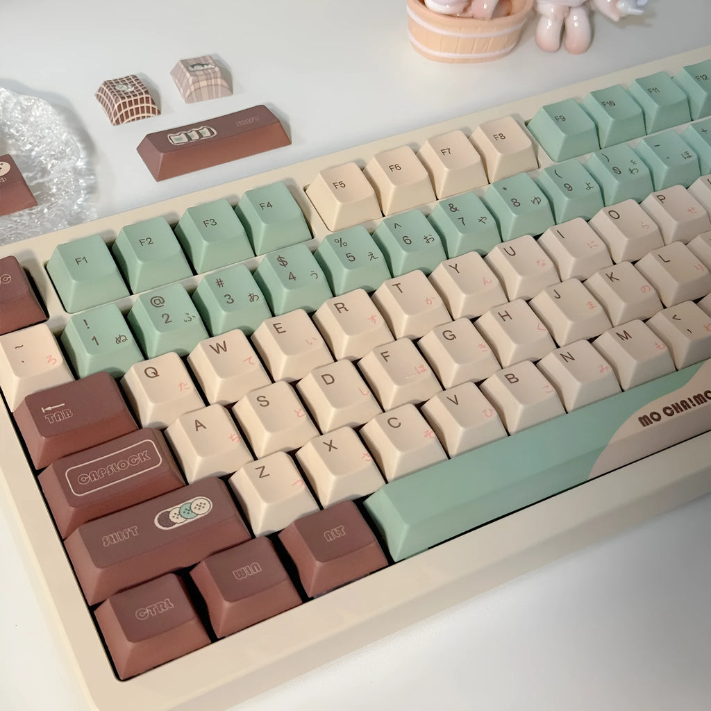 Craft Key CAP plastic keycap set in Matcha Theme colour, showing five-sided sublimation printing.