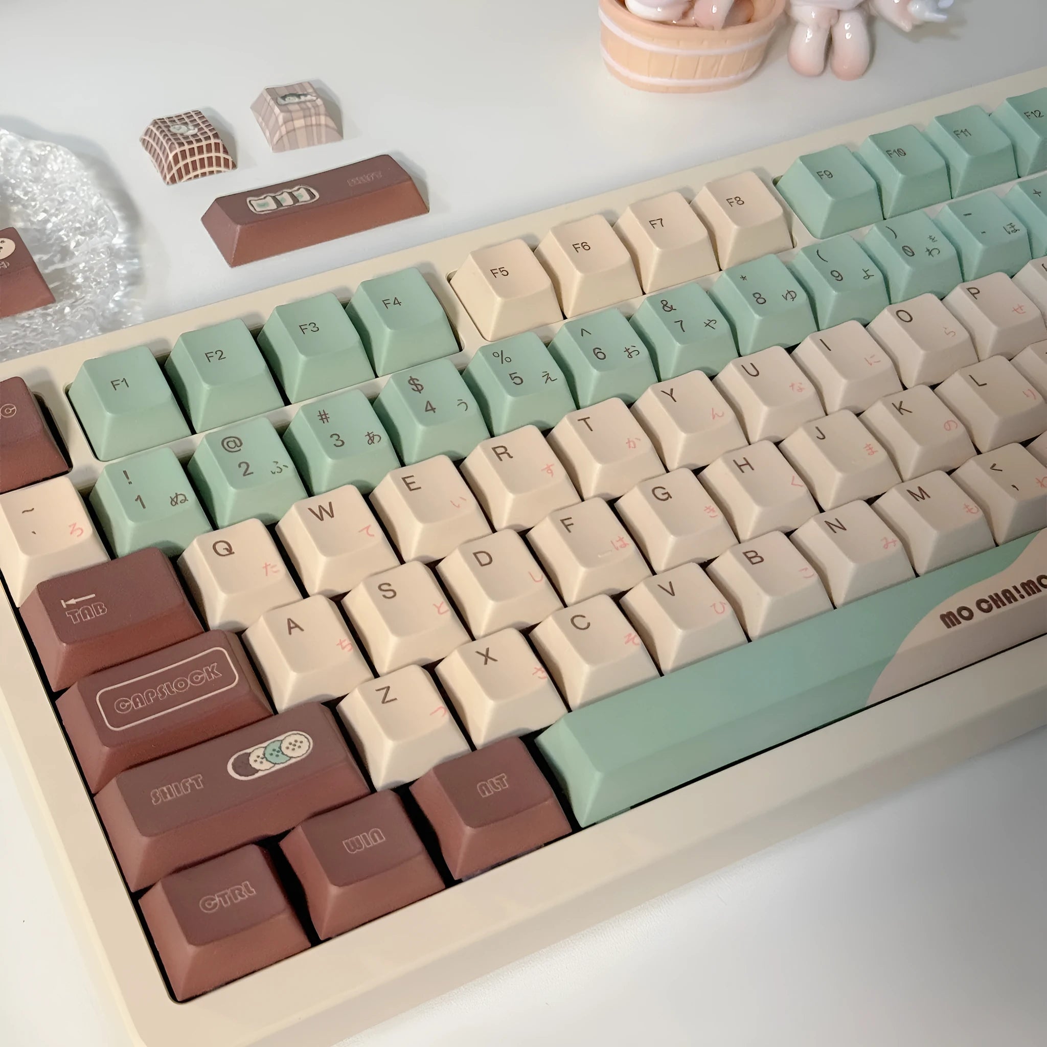 Craft Key CAP plastic keycap set in Matcha Theme colour, showing five-sided sublimation printing.