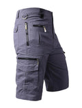 Man wearing loose fit casual shorts with a 3D digital print design in a college style.