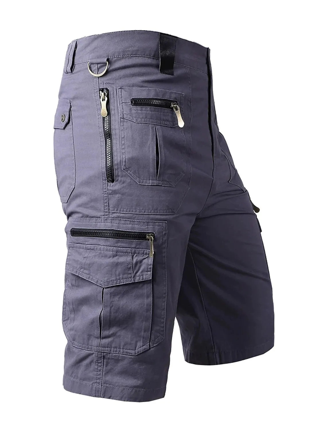 Man wearing loose fit casual shorts with a 3D digital print design in a college style.