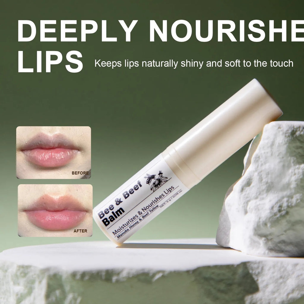 Beef fat and organic grass-fed butter lip balm stick 83mm tall 19mm wide FP-B020 colour