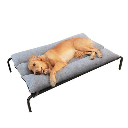 Removable and washable pet bed with steel frame and Teslin mesh in black