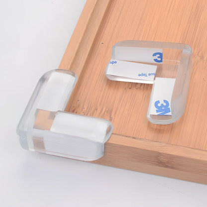 L-shaped baby silicone protective pad in soft PVC with 3M glue for table corner safety, thickened 2cm padding