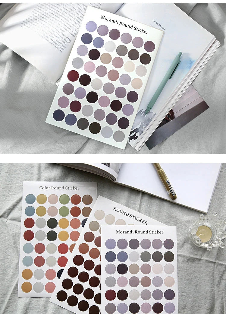 Morandi colour dot stickers for room and dormitory decoration