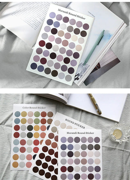 Morandi colour dot stickers for room and dormitory decoration