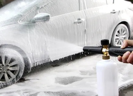High-pressure foam gun with 1 litre foam pot for car washing